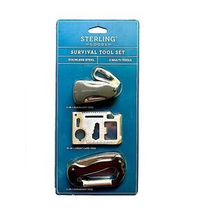 Sterling Goods Survival Tool Set Stainless Steel 3 Multi Use Tools
